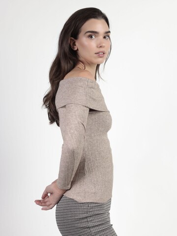 admas - Top 'ADMAS Camiseta Manga Larga Bandeau Melange para Mujer' en beige