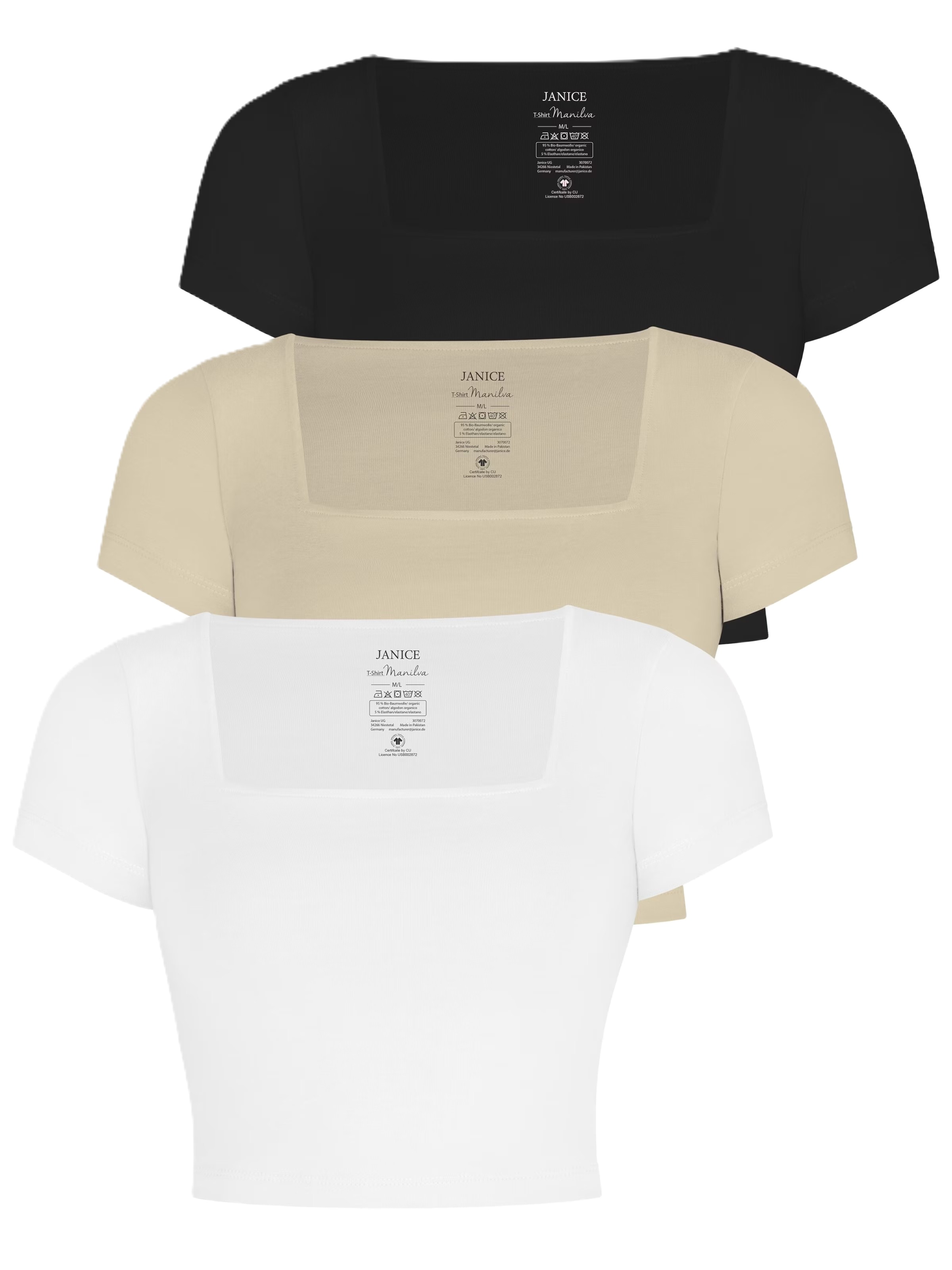 Maglietta di Janice in beige: frontale