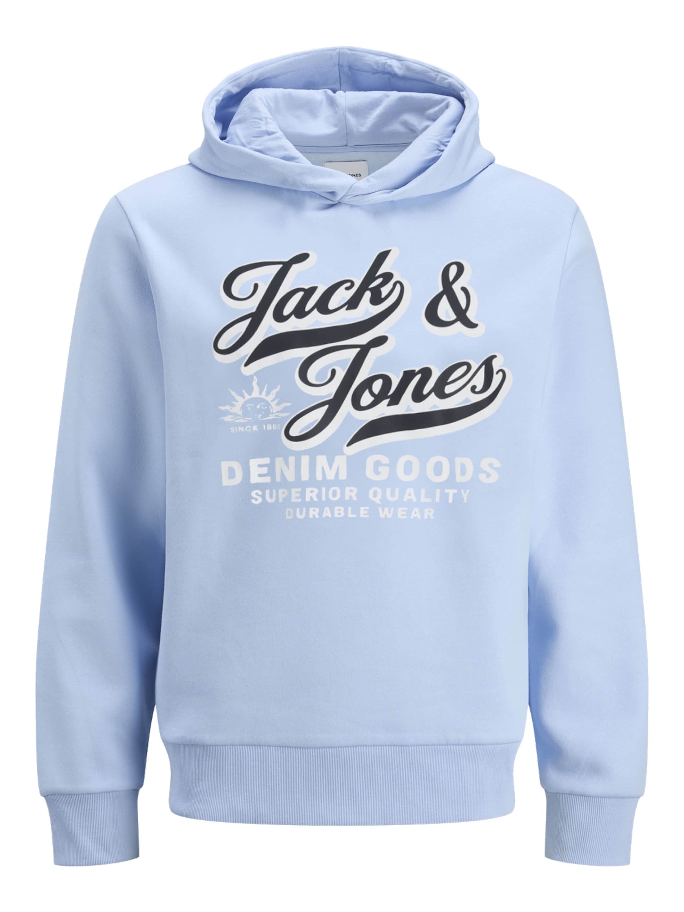 Jack & Jones Junior Hoodie 'JJELOGO' in Blau: Vorderseite