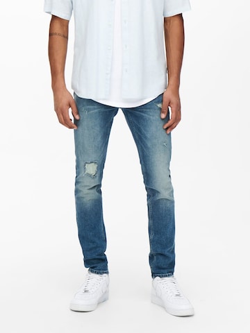 Coupe slim Jean 'Sloom' Only & Sons en bleu : devant