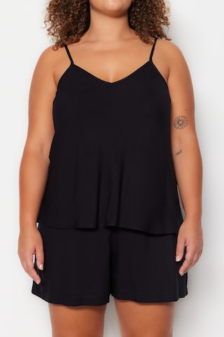 Trendyol Curve - Pijama de pantalón corto en negro