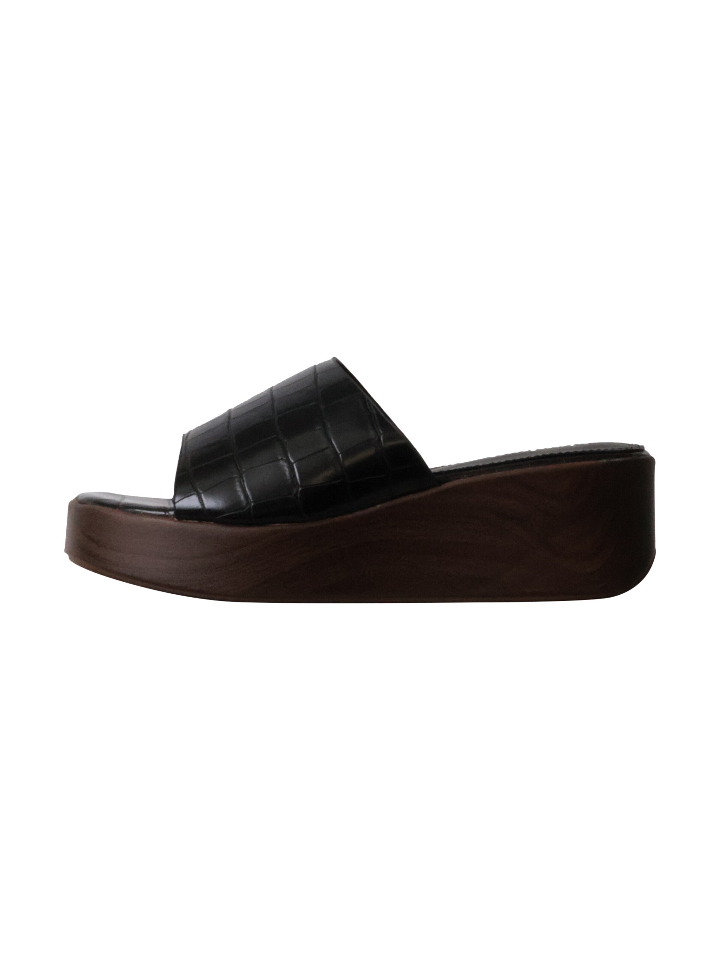 Stephan Sandal 'Sandalen mit Keilabsatz zum Hineinschlüpfen' in Black: front