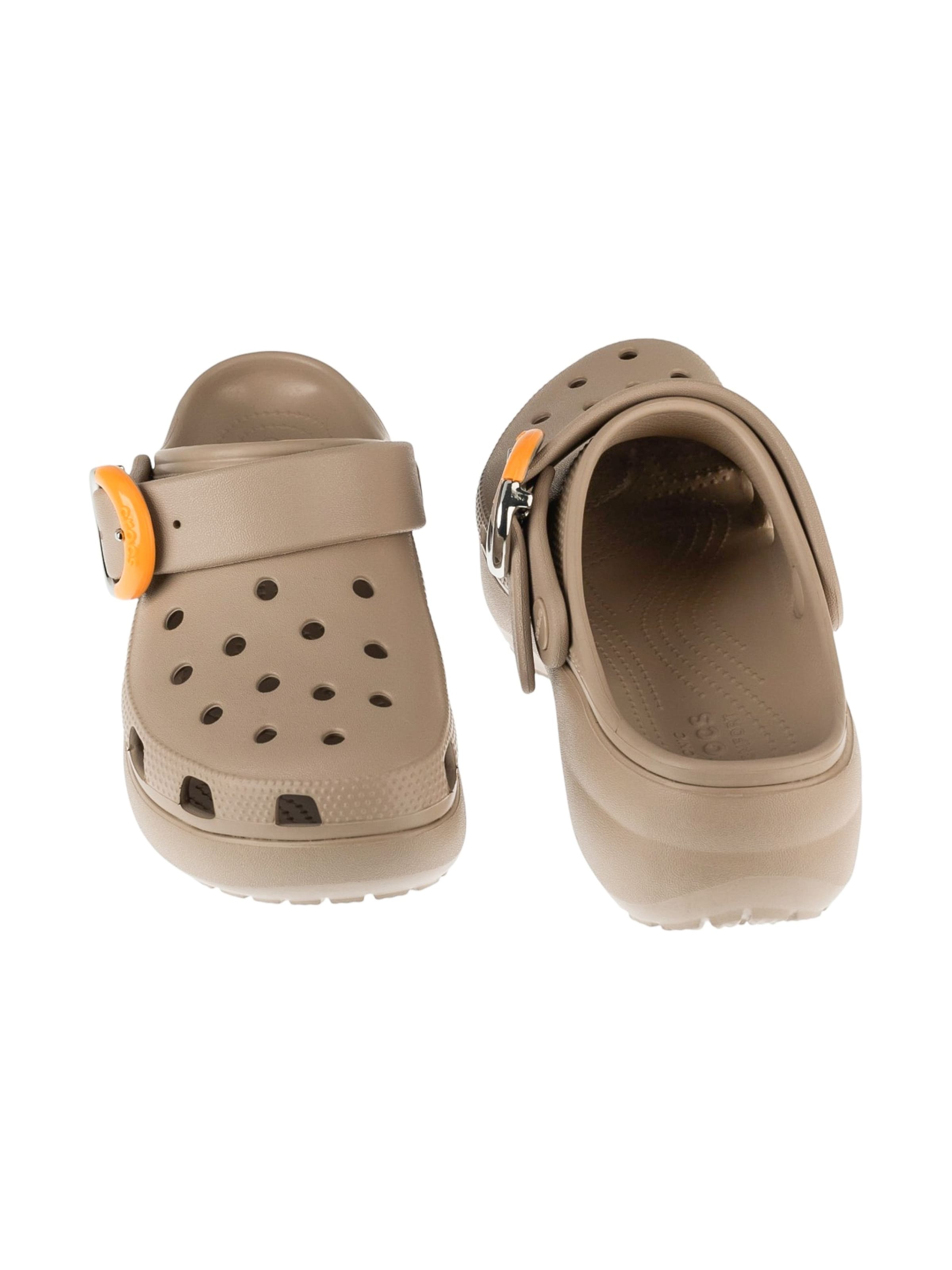 Crocs Clogs 'Classic Platform Dipped Buckle Clog' in Beige