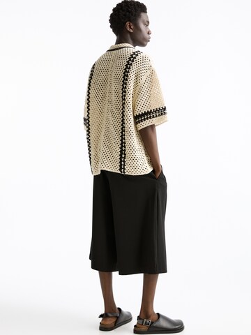 Pull&Bear Comfort fit Button Up Shirt in Beige