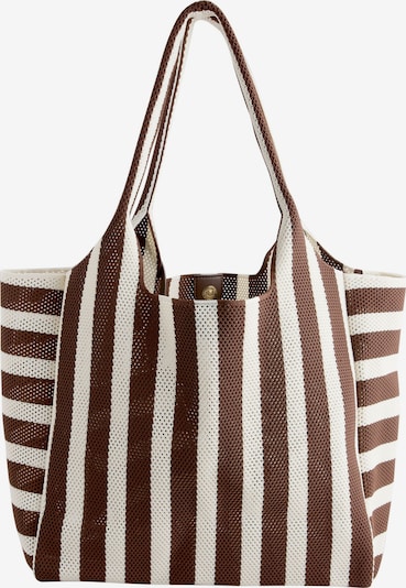 Pirkinių krepšys iš Next, spalva – šokolado spalva / balta, Prekių apžvalga