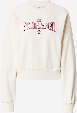 Sweat-shirt Chiara Ferragni en blanc : devant