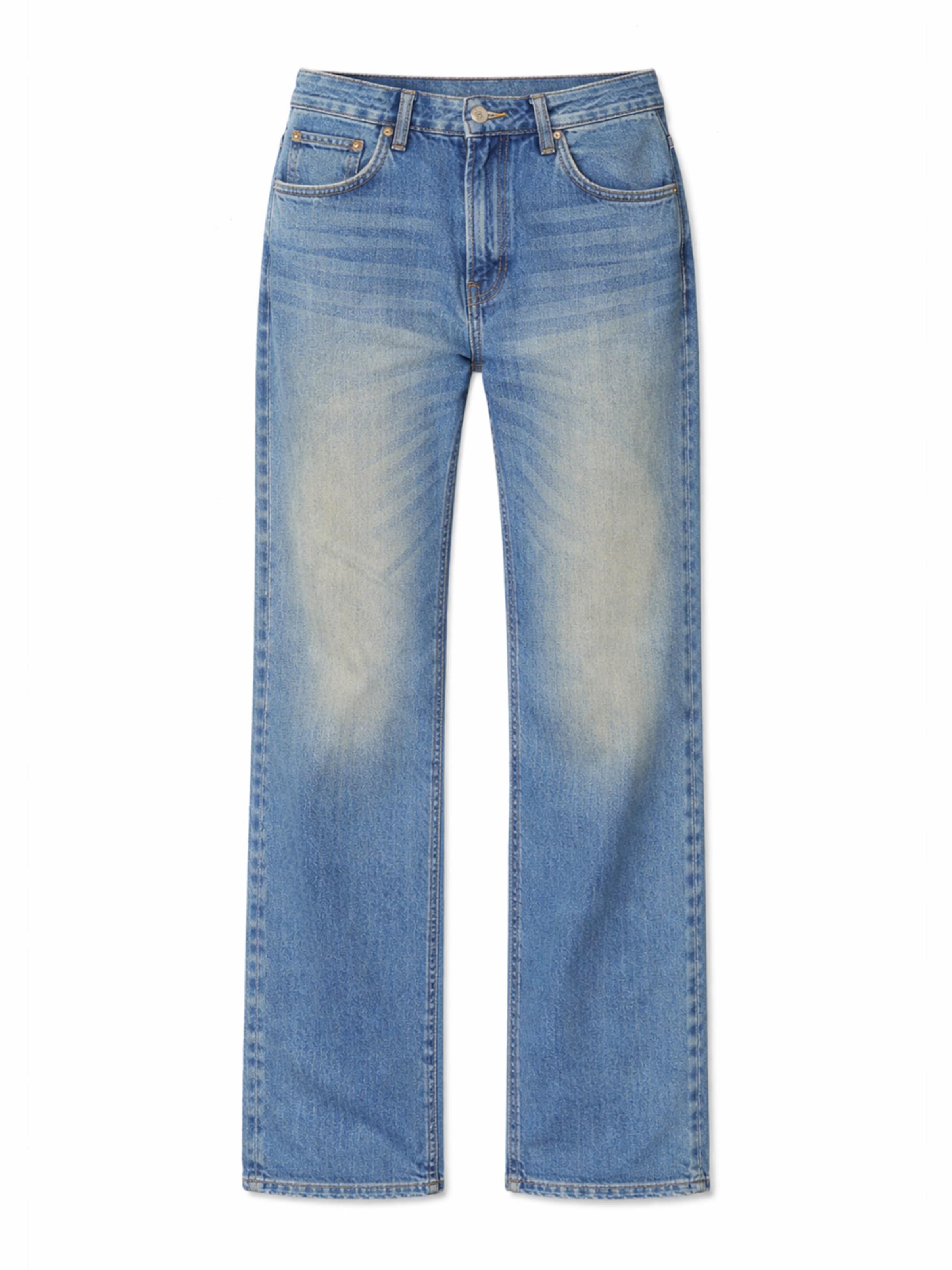 IT'S BASIC Regular Jeans 'Straight Mid Rise Jeans' in Blauw: voorkant