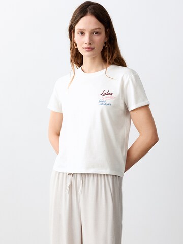MANGO TEEN - Camiseta 'LIS' en blanco