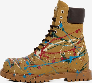 Philipp Plein Lace-up boots ' Skull ' in Brown: front