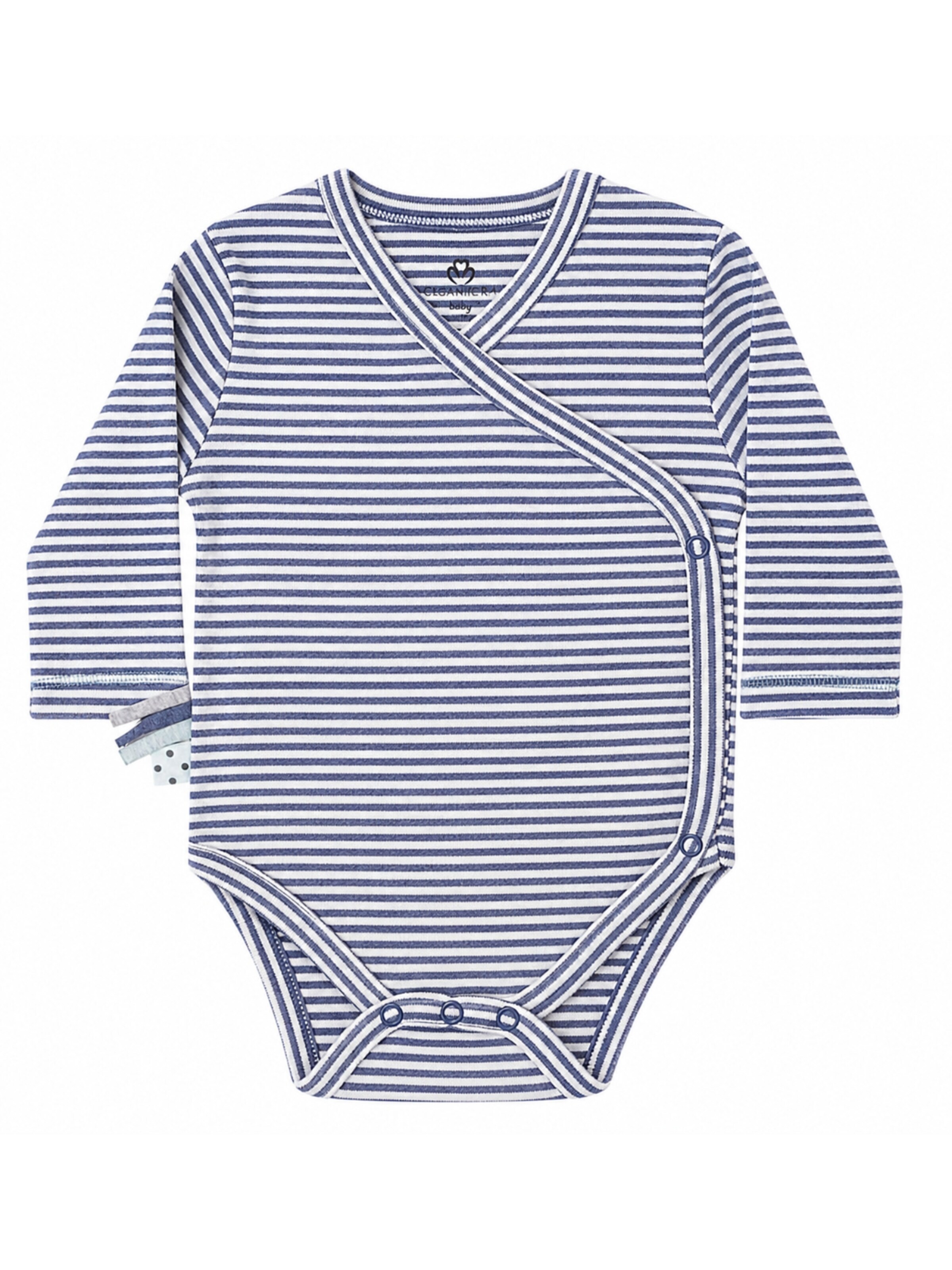 OrganicEra Romper/Bodysuit 'OrganicEra Romper/Bodysuit in Indigo Stripe' in Blue: front