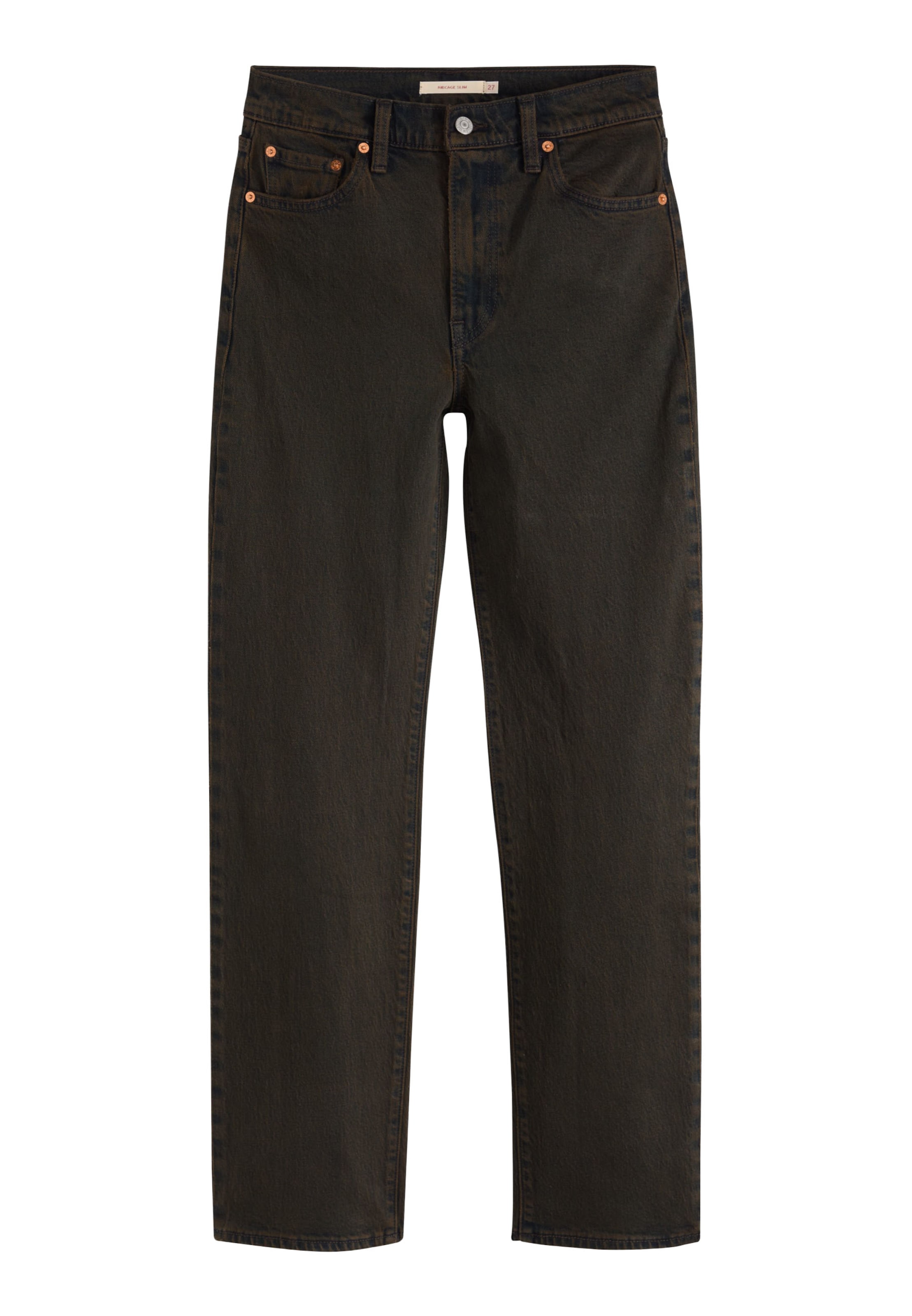 LEVI'S ® - Slimfit Vaquero 'RIBCAGE SLIM' en marrón: frente