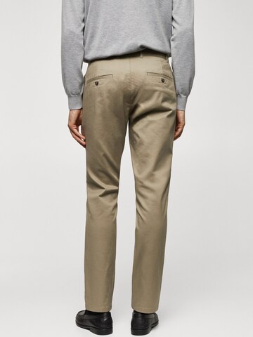 MANGO MAN Slim fit Pants 'Barna' in Green