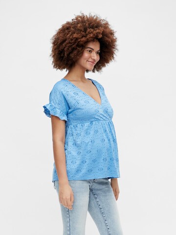 MAMALICIOUS Blouse 'Dinna' in Blue: front