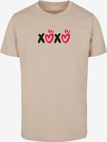 T-Shirt 'Valentines Day - XOXO' Merchcode en beige : devant