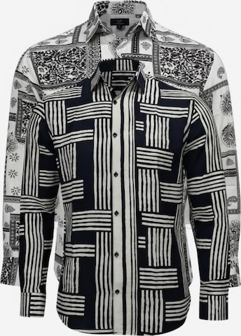 Coupe regular Chemise 'Viscos floral pattern 2pc' Radwa en noir : devant