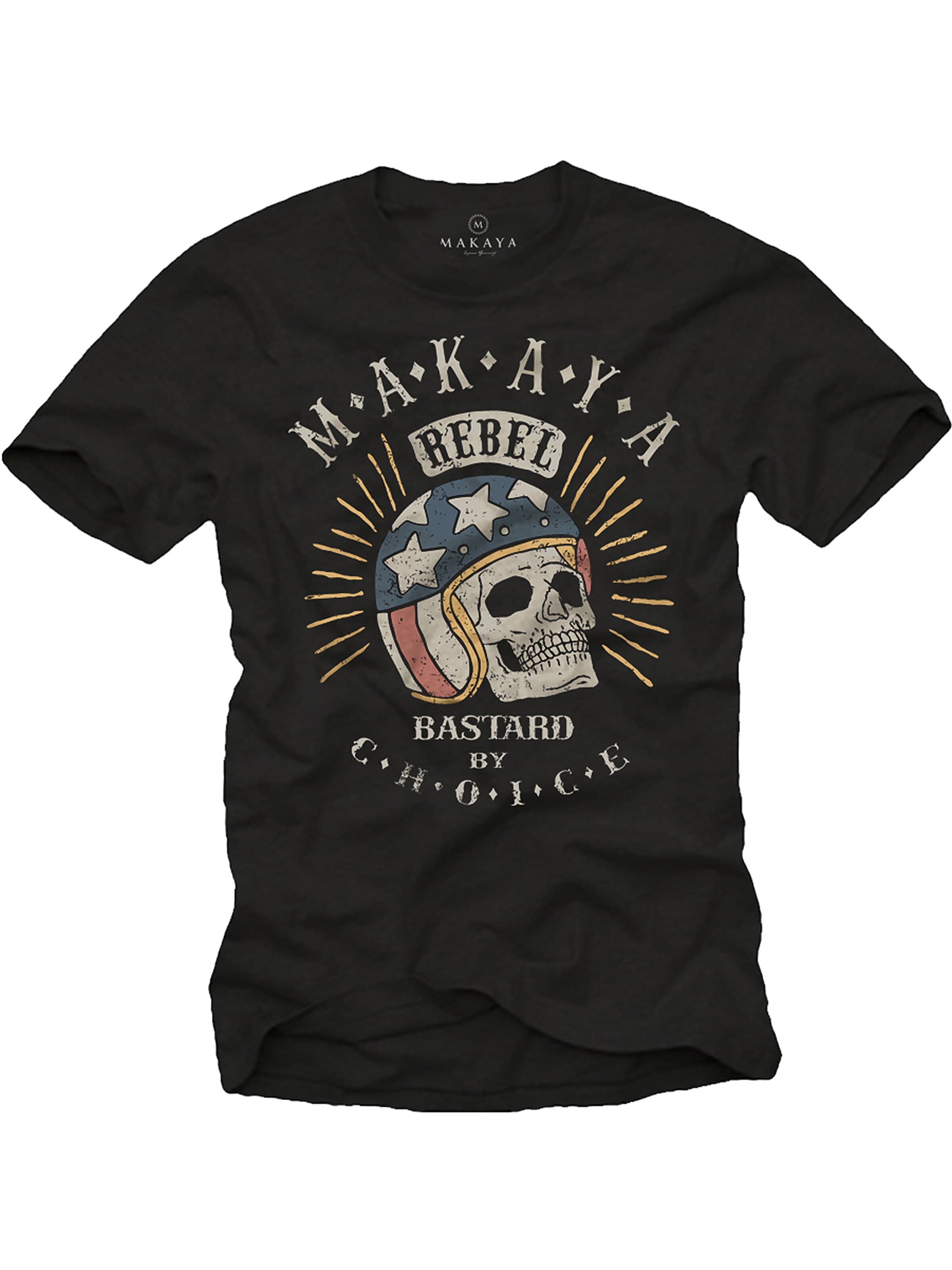 MAKAYA Shirt 'Bastard by Choice' in Black: front