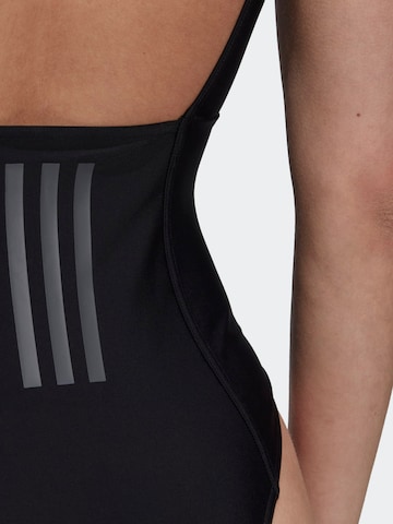 ADIDAS SPORTSWEAR Bustier Sportbadeanzug 'Iconisea 3-Stripes' in Schwarz