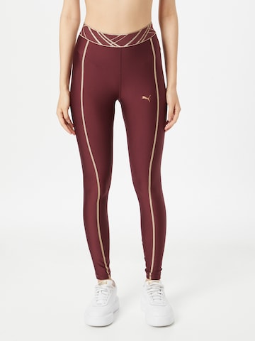 PUMA Skinny Sportbroek in Lila: voorkant