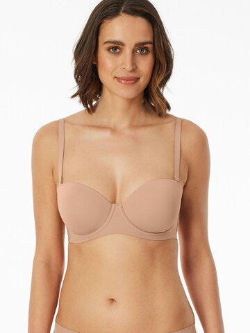 SCHIESSER Bandeau Bra ' Bandeau mit Schale - Unique Micro ' in Beige: front