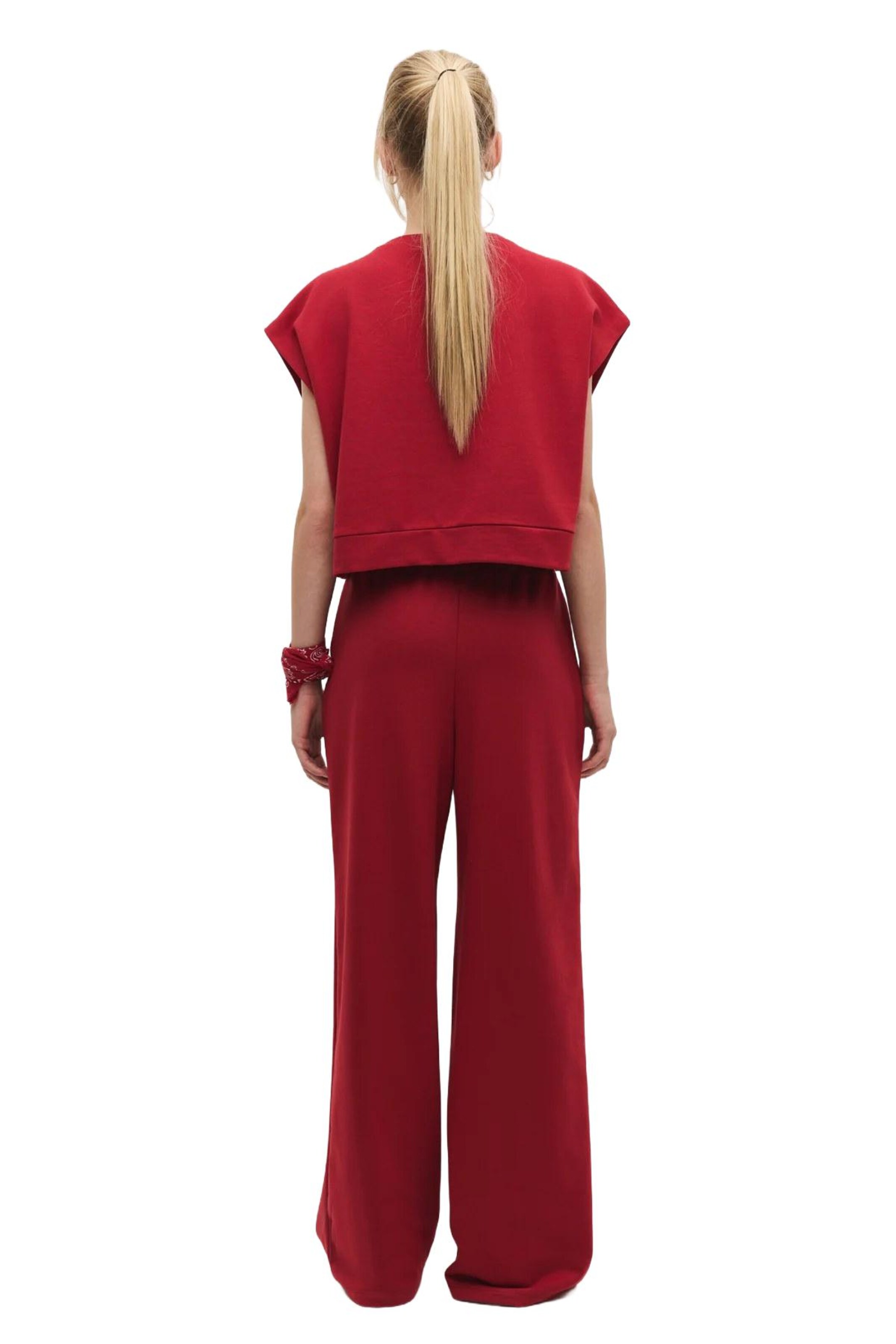 No Matter What Wide leg Trousers in Red