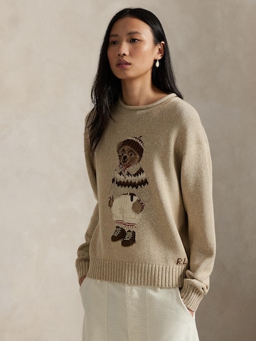 Pull-over Polo Ralph Lauren en beige : devant