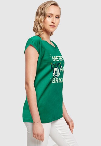 ABSOLUTE CULT Shirt 'Mickey Mouse - Merry And Bright' in Groen