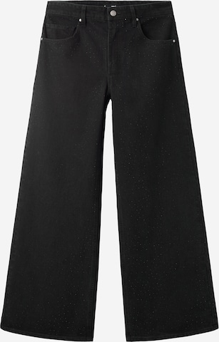 Wide leg Jeans 'LIBRA' de la MANGO pe negru: față