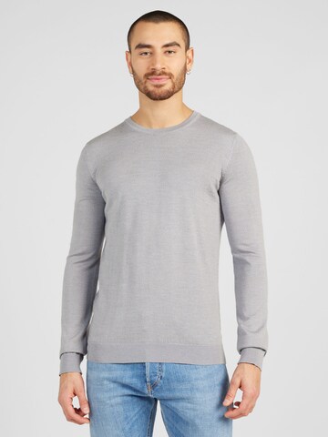 HUGO Sweater 'San Cedric' in Grey: front