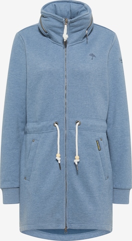 Schmuddelwedda Zip-Up Hoodie in Blue: front