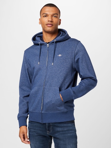 GANT - Sudadera con cremallera en azul: frente