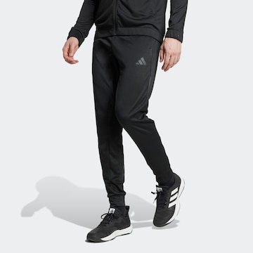 ADIDAS PERFORMANCE Tapered Sporthose in Schwarz: Vorderseite