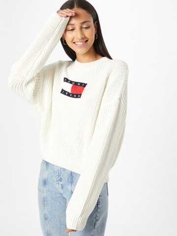 Tommy Jeans Pullover in Weiß: predná strana