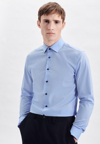 SEIDENSTICKER - Slim Fit Camisa clássica em azul