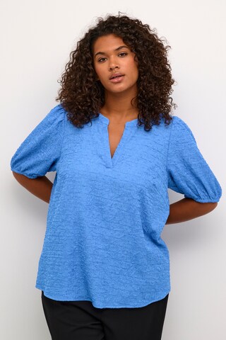 KAFFE CURVE Blouse 'Laila' in Blauw: voorkant