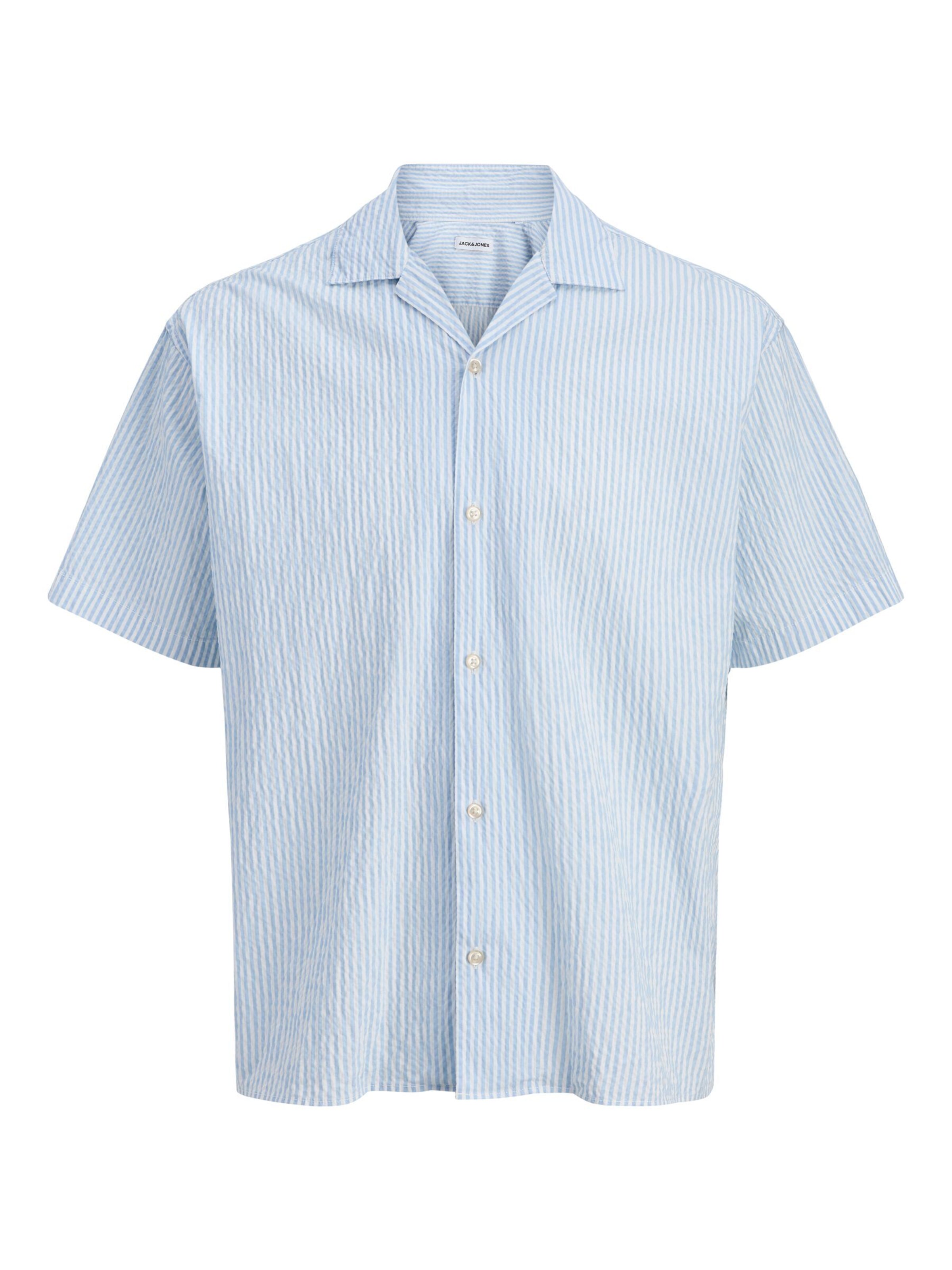 JACK & JONES Skjorte 'Hawaii' i lyseblå / hvid, Produktvisning