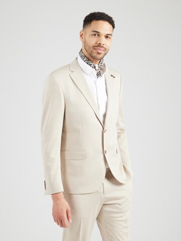 bugatti - Ajuste regular Chaqueta tipo saco para negocios en beige: frente