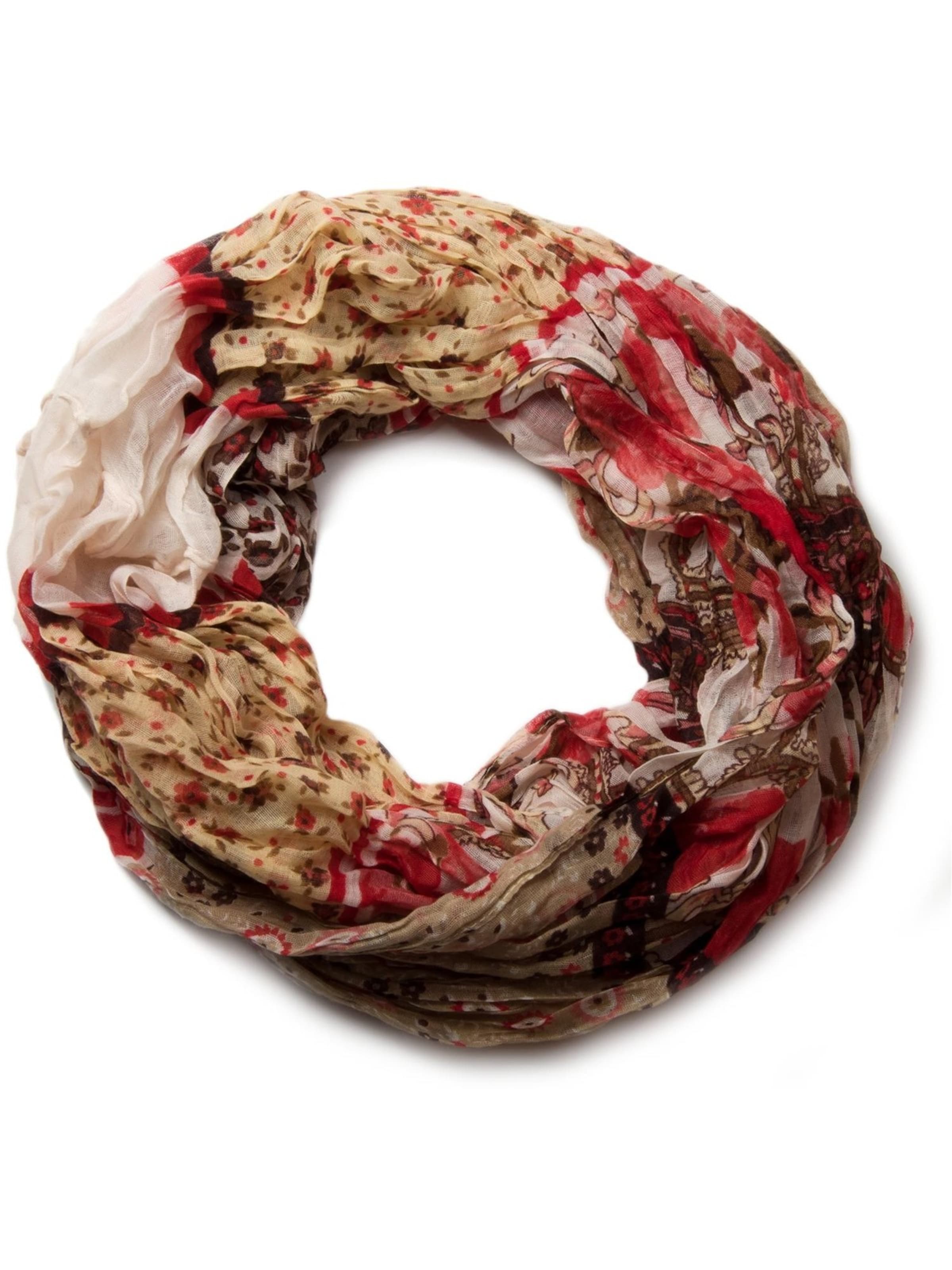 styleBREAKER Schlauchschal 'Loop mit Blumen Paisley Muster'‌‌‌‌‌ in Beige: Vorderseite