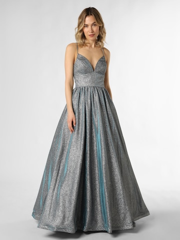 Unique Evening Dress in Silver: front