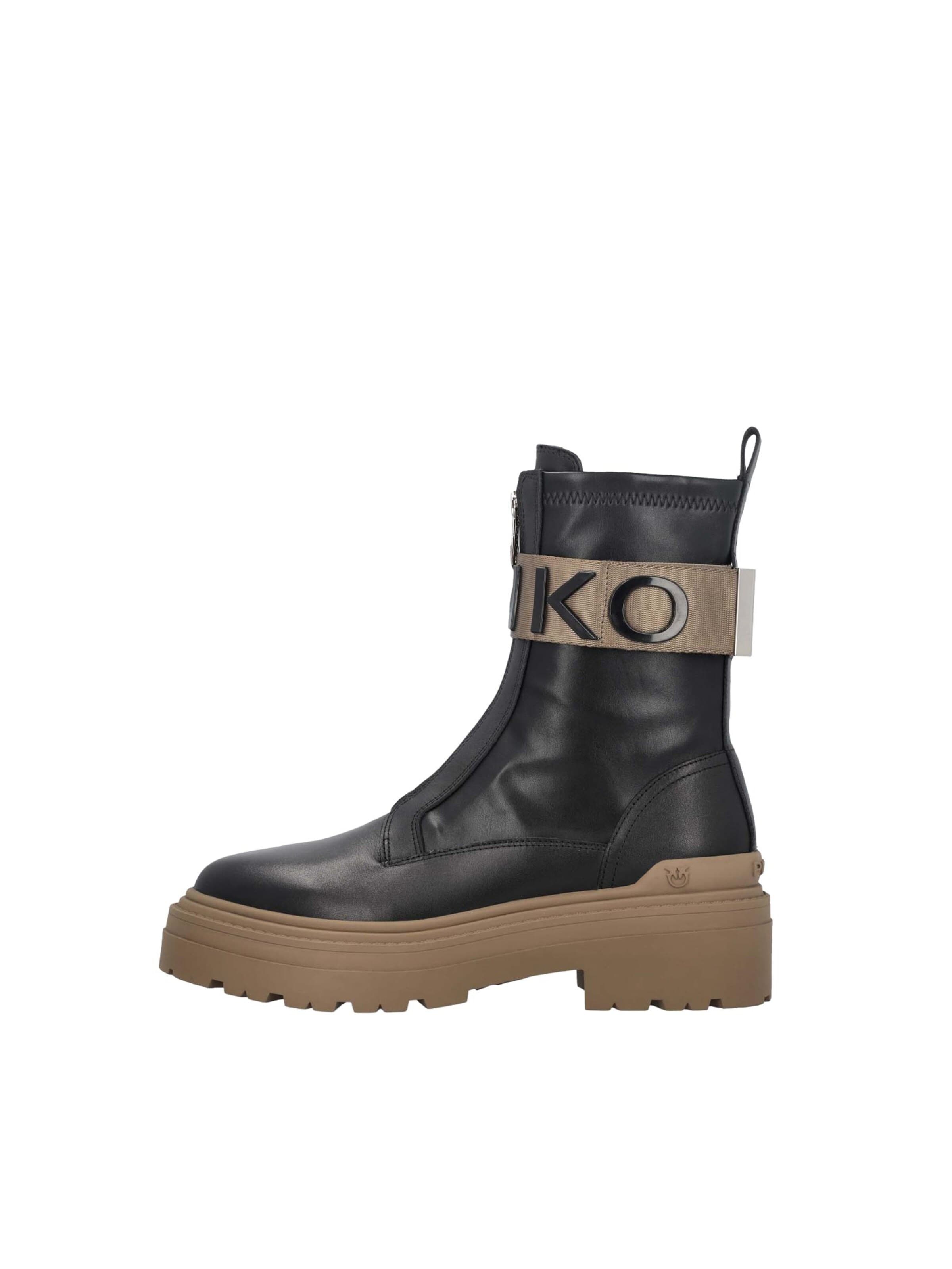 PINKO Botki 'PINKO MIA 13 ANKLE BOOT CALF LEATHER/ ST RETCH SPREADING Scarpe' w kolorze czarny: przód