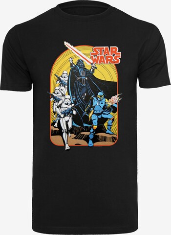 F4NT4STIC T-Shirt 'Star Wars Vintage Comic Scene' in Schwarz: predná strana