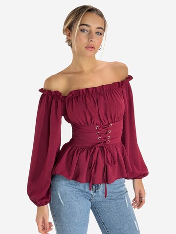 Elara Bluse in Rot: Vorderseite