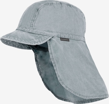 MAXIMO Beanie 'GOTS MINI-Schildmütze, Nackenschutz, Bindeband, Waschoptik, UV' in Blue: front