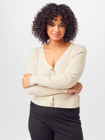 Cardigan 'Cassidy' ABOUT YOU Curvy en beige : devant