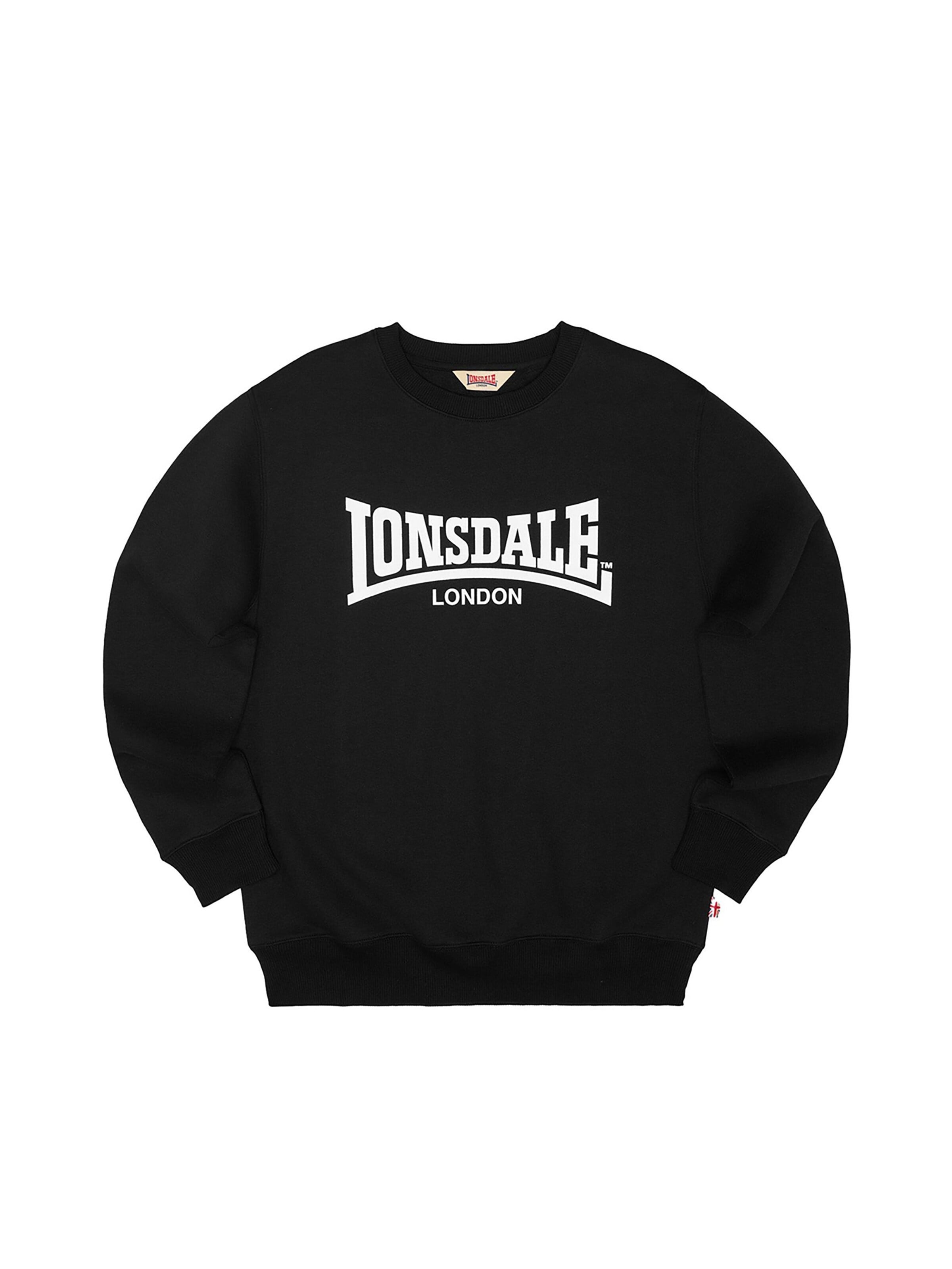 LONSDALE Μπλούζα φούτερ 'Welham' σε μαύρο: μπροστά