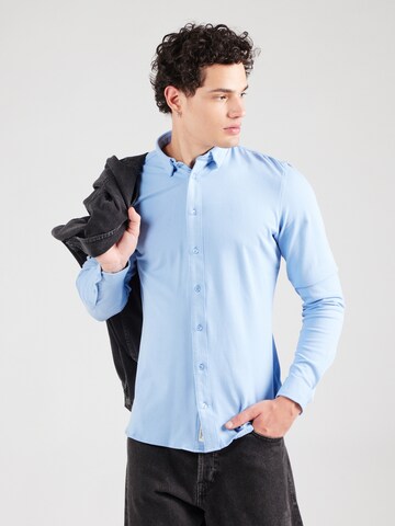 Casual Friday - Ajuste estrecho Camisa 'CF Arthur' en azul: frente