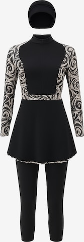 C&City Badpakjurk in Zwart: voorkant