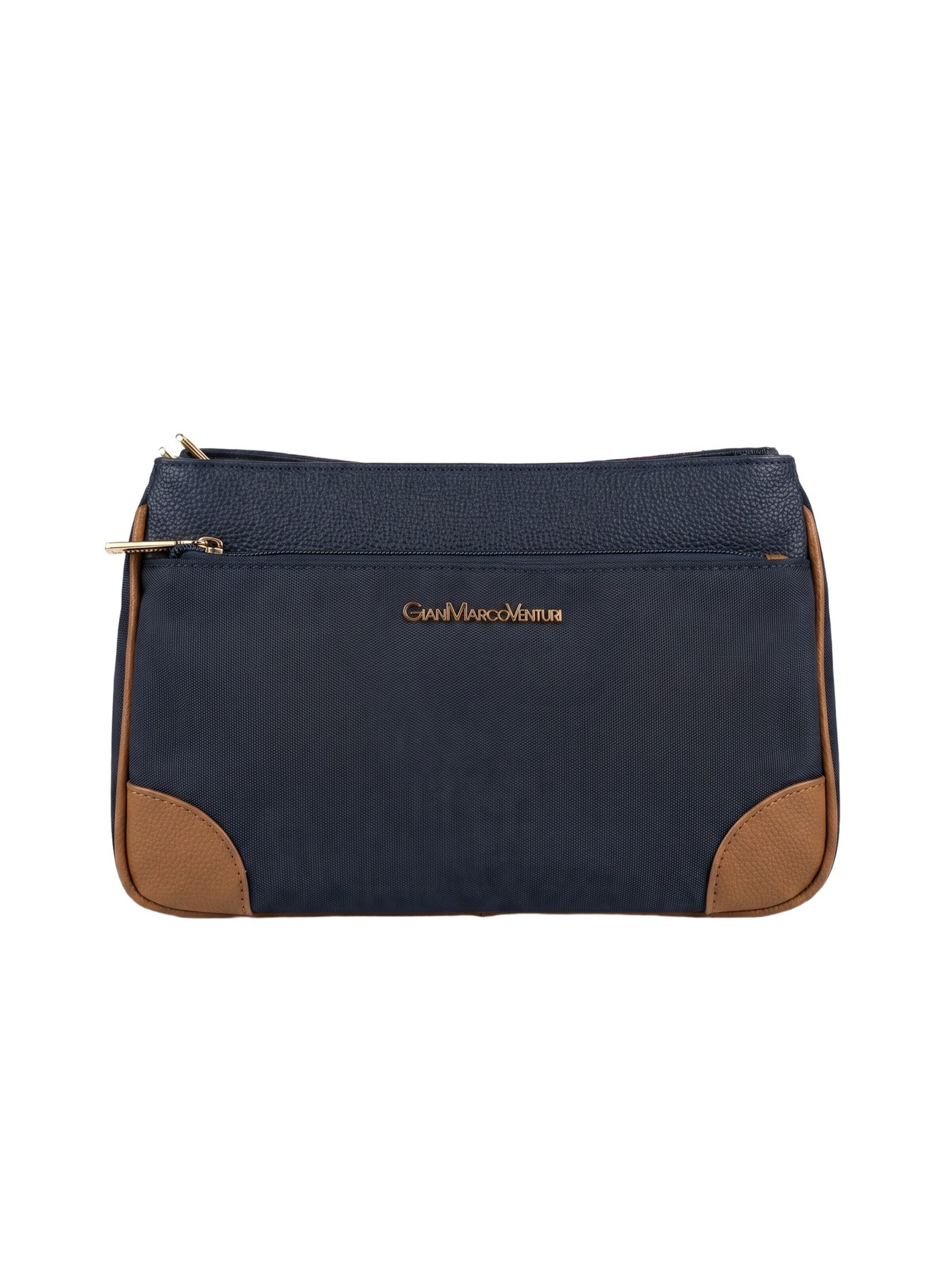 Borsa a tracolla di GianMarco Venturi in blu: frontale