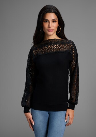 Bruno Banani LM Pullover in Schwarz: Vorderseite