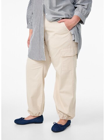 Zizzi Loosefit Cargohose in Beige