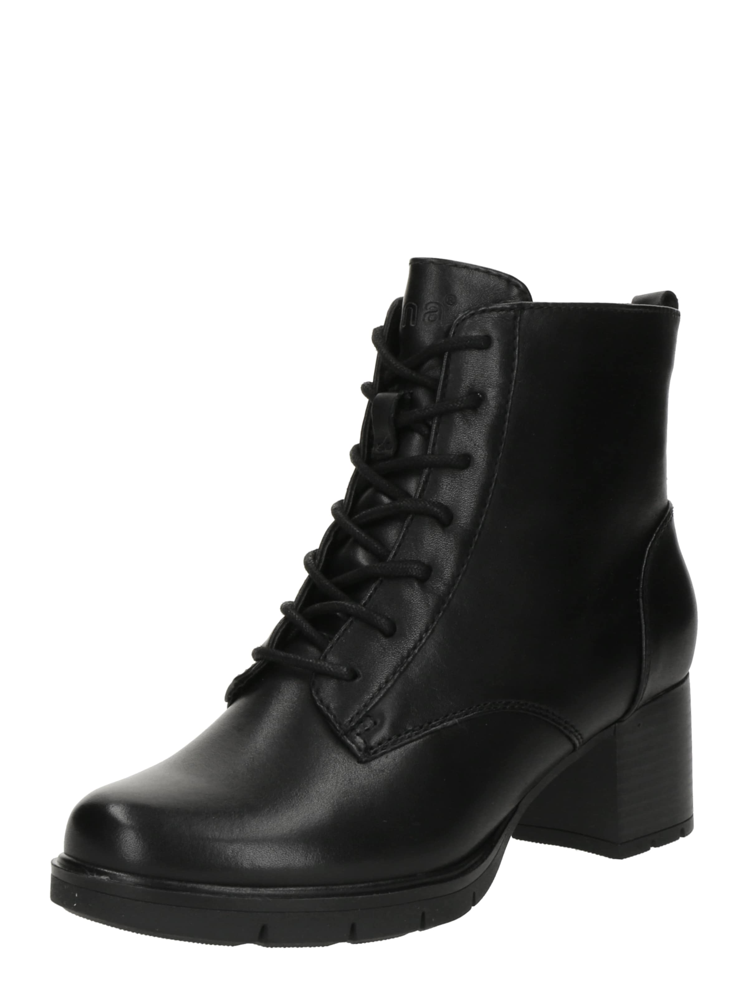 JANA Schnürstiefelette in Schwarz: Vorderseite